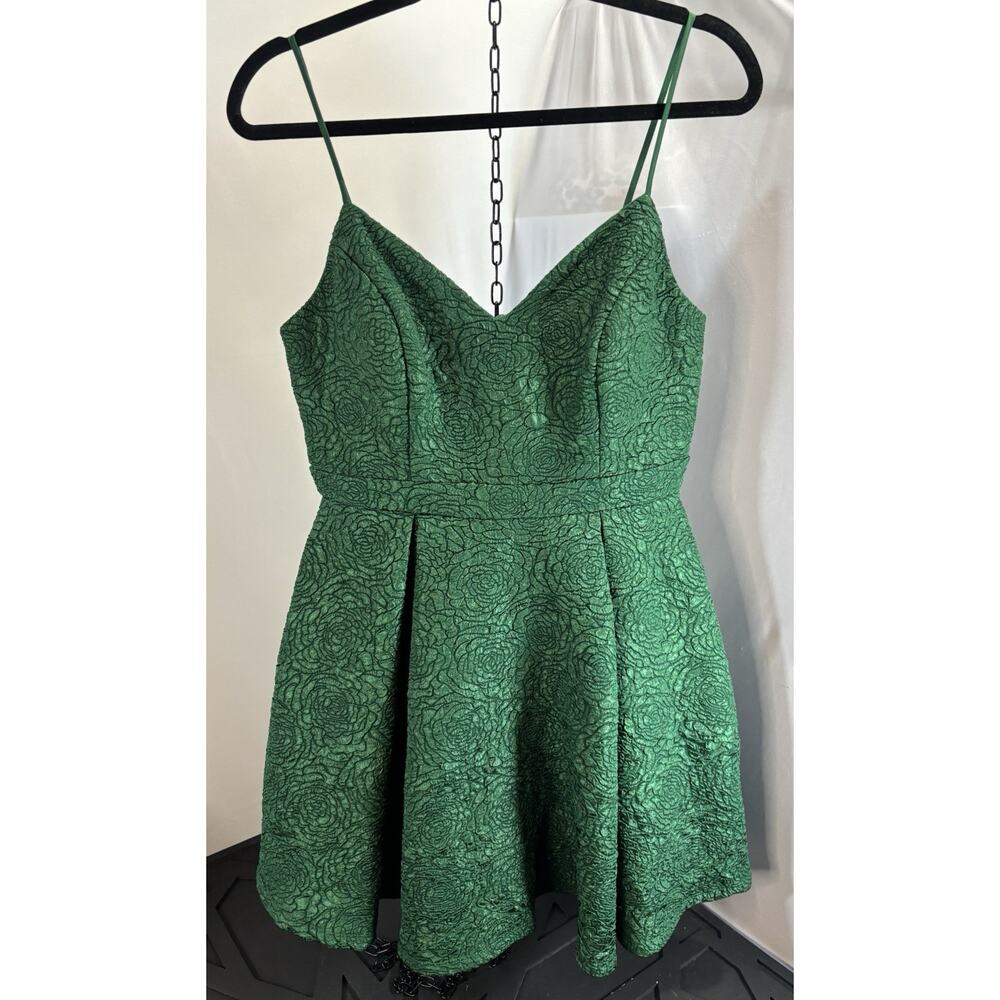 Audrey Parks Francesca Women Jacquard Strappy Mini Holiday Prom Party Dress Sz M